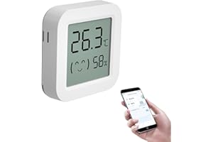 CHATTHEN eMylo Bluetooth Termometro Humedad Casa, Tuya termómetro higrómetro inteligente para monitor remoto y alerta, compatible con Alexa (paquete de 1)