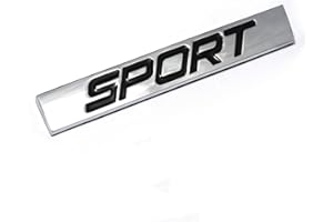 DSYCAR 3D Métal De Voiture Décoration Métal Adhésif SPORTS Voiture Camion Badge Emblème Autocollant pour Universel Voitures Moto Vélo De Voiture Style Accessoires Décoratifs (Argent-Noir)