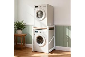 CUPCHID Waschmaschinenregal, Tragkraft 350kg (73x63x105CM) Waschmaschinenschrank, 3 Dreistufig Höhenverstellbar (90/95/100CM) Regal über Waschmaschinen, Verbindungsset für Waschmaschine und Trockner