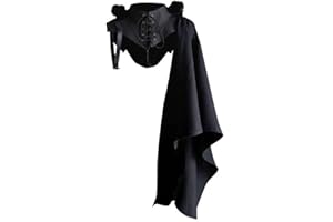 KEWING Capa Medieval con Capucha Vintage, Hombres/Mujeres Vintage Punk Viking Warrior Cavalier Shawl Halloween Cosplay Accesorio