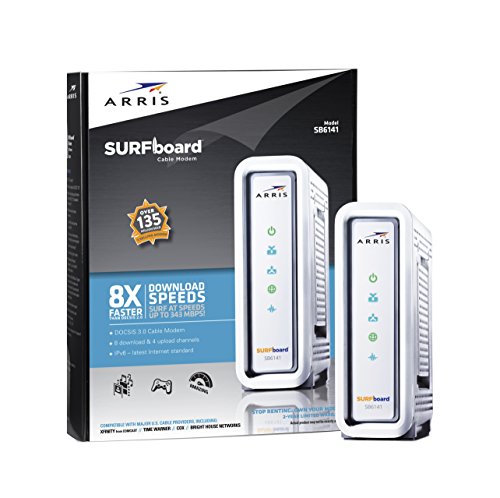 Arris/Motorola Surfboard SB6141 DOCSIS 3.0 Cable Modem - Retail Packaging - White RS.7999 (44.00% Off) - Amazon