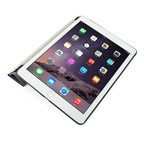 iHarbort® iPad Air 2 Hülle – Premium PU Leder Tasche Hülle Etui Schutzhülle Ständer Smart Cover für iPad Air 2, mit Schlaf / Wach-up-Funktion (iPad Air 2, dunkelblau) - 5
