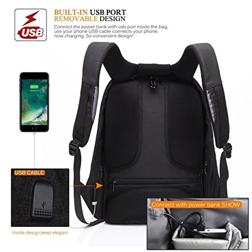 15 6 Zoll Business-Laptop-Rucksack mit Anti-Dieb-Rei  verschluss und USB-USB-Ladeanschluss  wasserdichte Reisen Backpack College Tasche mit versteckte