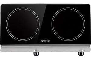 Klarstein Glaskeramikhäll, Inbyggnadshäll med 2 zoner, 2400 W elektrisk häll för matlagning, Modern glaskeramikhäll, med 2 zoner, Keramisk inbyggnadshäll