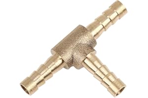 X AUTOHAUX 5mm Hose Barb Brass Joiner Tee 3 Way Adaptor for Air Water Oil Pipe