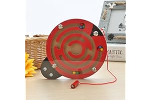 FunnyGoo Mini Bolígrafo Conducir Bolas de Madera Laberinto Imán Laberinto Niños Navidad (Mariquita)