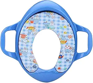 VManav Kart Cushioned Potty Seat, Toilet Seat with Handle for Kids (Blue)