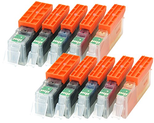 10 Druckerpatronen CC Serie für Canon PGI550XL CLI551XL MIT CHIP und Füllstandanzeige für Canon Pixma iP7200, iP7250, MG5400, MG5500, MG5550, MG5600, MG5650, MG5655 kompatibel zu PGI550BK, CLI551BK, CLI551C, CLI551M, CLI551Y - 2