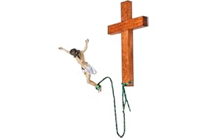 Nybhyjka Statue Di Gesù Che Salta,Innovativo Decor Bungee Jumping Per Gesù Cristo Figura Pezzi Religiosi Statuetta In Resina Di Gesù Crocifisso Bungee Jesusfor Decor Resina Dropshipping Artigianato