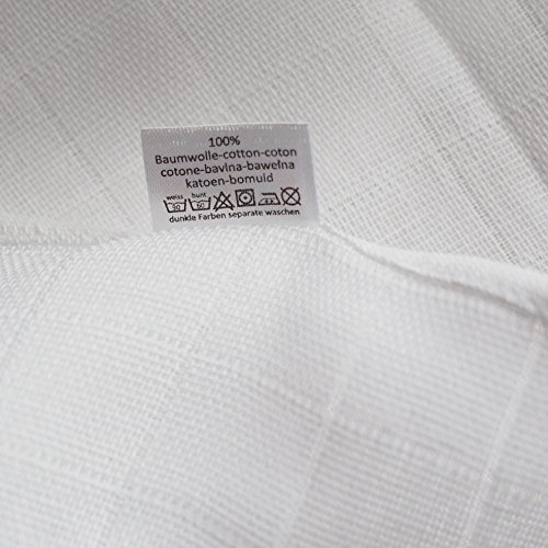 4 Stück – Mullwindeln / Spucktücher / Stoffwindeln, 80 x 80 cm – bedruckt – Zebra Weiß Grün, doppelt gewebt mit verstärkter Umrandung, maschinenwaschbar bis 60° C, Öko-Tex Standard 100 - 6