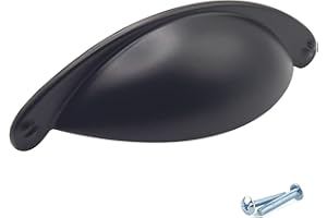 M4TEC Coquille Coupe Cuisine Armoire Porte Poignées Placard Tiroir Chambre Meubles Tirer Noir. Série VD9: Entraxe 64 mm