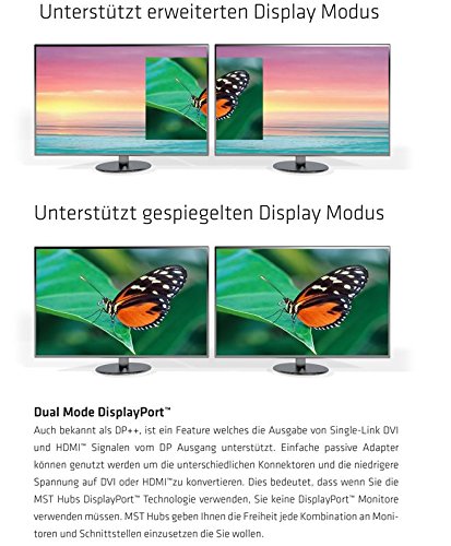 Club 3D Multi Stream Transport (MST)Hub DisplayPort 1.2 (1x DisplayPort auf 2x DisplayPort) + 1 Mini DisplayPort auf DisplayPort Adapter - 5