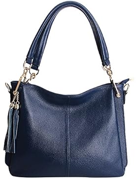 Menschwear Damen Echtes Leder Handtasche Elegant Taschen 31cm