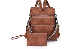 Puwuzixi Women's Backpack Waterproof Anti-Theft Lightweight PU Fashion Travel Multipurpose Convertible Purse Shoulder Bag Handbag Backpack