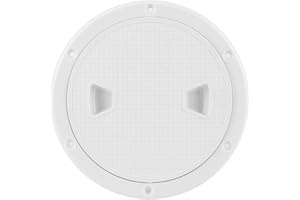 XINMYD Cubierta de escotilla de Placa de Cubierta, 6 Pulgadas Placa de Cubierta de ABS Blanco Redondo Anti-UV Cubierta de escotilla de inspección de Barco Resistente a la corrosión Piezas Marinas