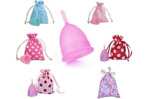 THAT'S IDEAL MARKETPLACE Sensitive Re-Usable Menstrual Cup, Super Soft Silicone, Carry Bag, No Leak Period Cup, Sanitary Cup, Small Medium Large Moon Diva Cup, Tampon Pad Alternative (Large, Three)