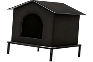 Sharplace Niche d'extérieur pour Chat, Protection pour Animaux de Compagnie, Portable, Chaude et isolée, abri pour Chat, idéal pour l'hiver, pour Une, Noir, L