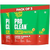 Yogabar Pro Clean Plant Protein | Coffee Flavour with Monk Fruit | 25g Protein per Serving | Clean & Natural Blend | 500g Pac