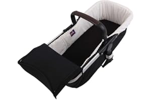 Tititnins® - Funda Capazo Velcro para Bugaboo Fox 5 | Vestidura Cubre Cuco Bebé | Te Permite Llevar el Cubre pies Original | Paredes Suelo Acolchado Transpirable 3D | 100% Algodón | PIQUÉ Crudo