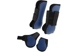 SM SunniMix 4pièces Guêtres Bottes de Jambe de Cheval Sangle Ajustable, Protège-Boulets pour Chevaux