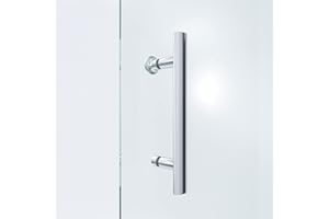 AQUALAVOS Dusch-Türgriff Duschtürgriff Bügelgriff Stangengriff Edelstahl Chrom Griff für Duschtür Glastüren Schiebetür Glasduschtür 145 mm Lochabstand