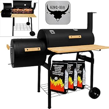 Deuba Bbq Smoker Ruchergrill Holzkohlegrill Grillstation Auf Rollen Mit 2 Kammern Grillwagen Kohlegrill Rucherofen