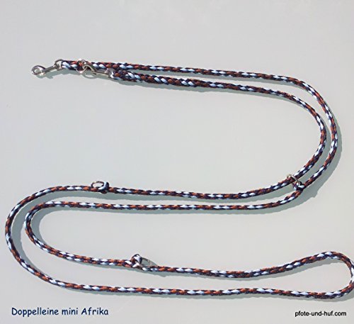 elropet Hundeleine f. kleine Hunde Doppelleine 2,80m 4fach verstellbar Afrika