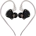 Linsoul KZ ZS10 Pro 4BA+1DD 5 Driver In-Ear HiFi Metal Earphones with Stainless Steel Faceplate, 2 Pin Detachable Cable