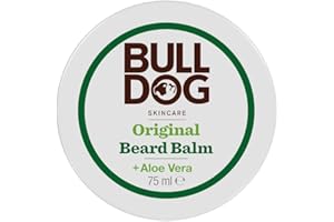 Baume à barbe Bulldog Skincare avec ingrédients naturels, aloe vera, huile de caméline et thé vert, 75 ml (l'emballage peut varier)