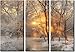 Produktbild Picture Sensations Leinwanddruck, 3-teilig, Motiv Wintersonne, Schneewald, Giclée-Druck