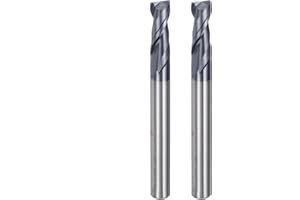 QUARKZMAN 2pz 5mm Dia 5mm Gambo Fresa a Punta Quadrata 2 Scanalature HRC45 Punte per Router CNC Rivestite in Carburo AlTiN Strumenti Taglierina per Fresatura Fine CNC, Nero