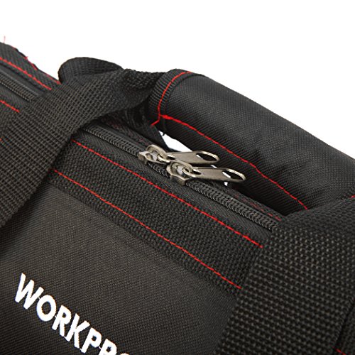 WORKPRO 350mm Werkzeugtasche mit weiter Reißverschluss-Öffnung verstellbarer Schultergurt - 5