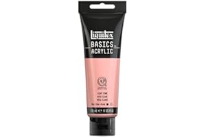 Liquitex 8870046 Basics - Pittura acrilica, Pigmenti per artisti monopigmentati, Resistente alla luce, durevole nel tempo, Finitura satinata, Tubo da 118 ml - Rosa Ritratto
