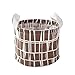Produktbild Aufbewahrungskorb, Morbuy klein Baby Leinen Lagerung Organizer Stoff Aufbewahrungskorb mit 2 Griffen auf beiden Seiten 16 x 13 cm Lifewit Stoff Organizer Korb Stoffbox Spielkiste für Kleidung Bücher S (Kaffee Farbgitter)