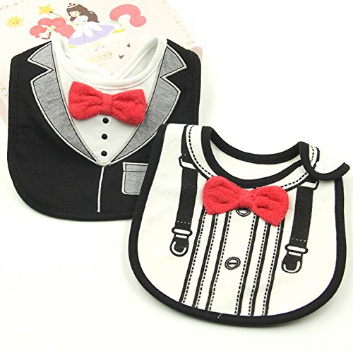 Lätzchen-Set „Babysaurus & Freunde“, bestickt, Klettverschluss, vollständig gefüttert mit Wasserdichter Beschichtung auf der Innenseite, 100% Baumwolle, einheitsgröße – Grün, Blau, Weiß, Baumwolle, bestickt, Lätzchen 4 Stück Geschenk-Set, Super Saugfähig, Süße Neugeborenen-Lätzchen, Designs: Krokodil, Elefant und Giraffe - 6