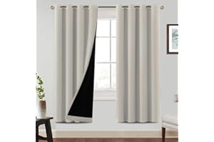 BellaHills Tende Oscuranti per Interni Tende Termiche per Soggiorno 2 Pezzi, Tenda Oscurante ad Anelli Tende Camera da Letto Moderne L140 x A225 cm, Pietra Pomice