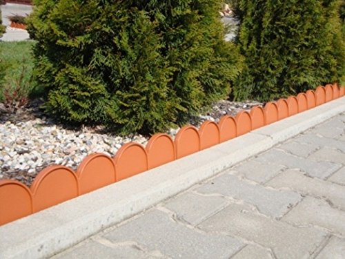 Zierzaun Zaun Beeteinfassung Beetumrandung 5 m 4 Farben Rasenkante (Terracotta) - 3