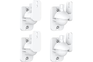 Cozycase Soporte de Pared para Altavoces 4 Piezas Rotación + Inclinación Adjustable Soporte Altavoces Pared, soporta hasta 3.5kg, Resistente Soporte Altavoz Pared con Accesorios