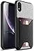Produktbild Poetic iPhone XR Schutzhülle Mit Integriertem Kreditkarenhalter, Nubuck (Kreditkarten Schlitz) Kreditkarten/Ausweis Schutzhülle, Premium Leder Rückenhülle für Apple iPhone XR, Schwarz