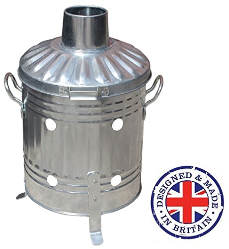 Preisvergleich Produktbild CrazyGadget Kleiner Verbrennungsofen, verzinktes Metall, für Holz / Papier / Laub, 18 Liter