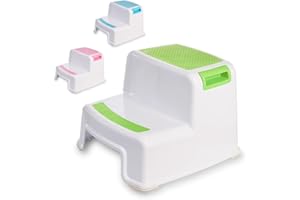 ADRIANO PORCARO AP® - Pedana in plastica, per adulti e bambini, con superficie antiscivolo, per il bagno e la cucina, antiscivolo, altezza 26 cm, stabile, 80 kg, colore verde