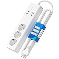 Meross Ciabatta Italiana con Apple HomeKit Intelligente, Multipresa Smart WiFi 16A con 3 Prese 4 Porte USB, Protezione da Sov