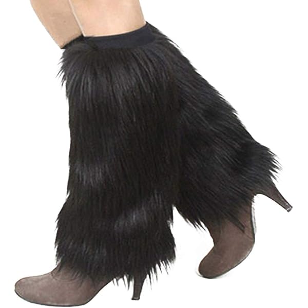 Nanxson Women's Furry Leg Warmers Boot Cuffs - Pink, One Size, Knee High For Winter & Fashion