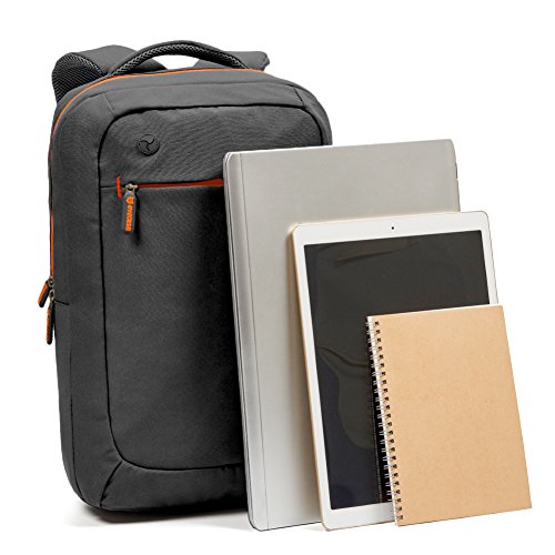 Evecase 15.6 Zoll Universal Laptop Rucksack mit Trolleybefestigung – Schwarz / Orange - 8