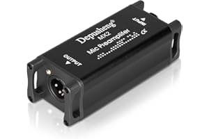 Depusheng MX2 Vorverstärker für Mikrofone, Mikrofon Booster Vorverstärker Bietet 25 dB zusätzliche Verstärkung Geeignet für dynamische und Bändchenmikrofone