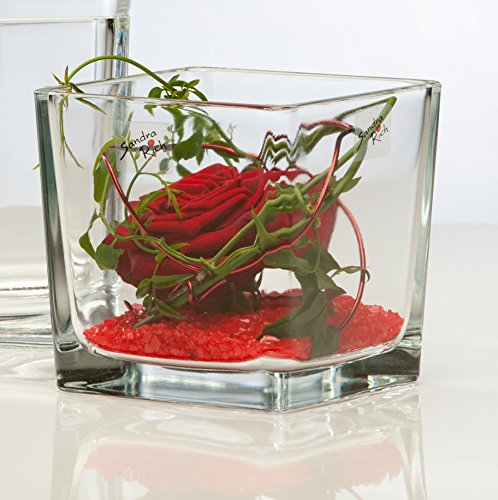 Glasvase Cube klar eckig 12 cm Ø 12,0 x 12,0 cm von Sandra Rich - 2