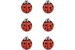 CcHhyyt Mistico Giardino Serie Fumetto Forma Di Gomma Morbida Bottoni Per Bambini Ragazze Ragazze Ragazzi Maniglie Cassetto Pomelli Per Cameretta Armadi Giocattoli 6 Pezzi (Coccinella)