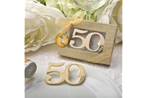 Vasara Apribottiglie per 50° Anniversario in Confezione Regalo, 15 Pezzi, Metallo Lucidato