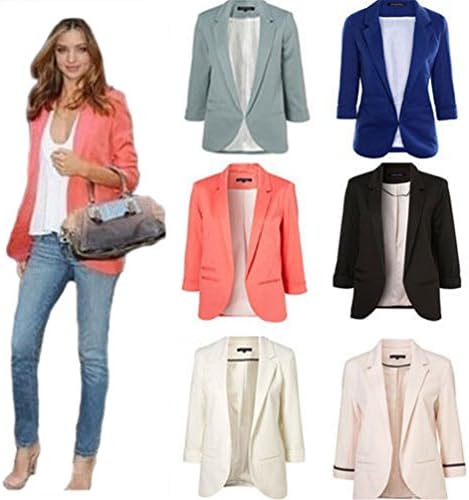 Saoirse Women Slim 3/4 Sleeve Jacket Blazer Jacket Short Jacket