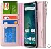 Produktbild Ferilinso Xiaomi Mi 8/Xiaomi Mi 8 Pro Hülle, Elegantes Echtes Leder mit ID Kreditkarten-Slots Halter Flip Cover Stand Magnetic Closure Case für Xiaomi Mi 8/Xiaomi Mi 8 Pro (Roségold)